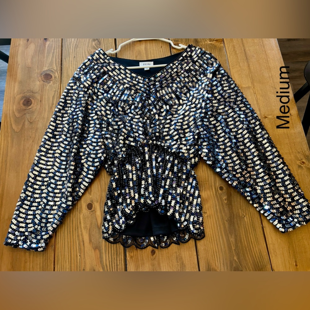 Sequin Long Sleeve Top